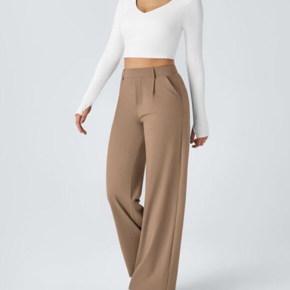 Halara High Waisted Plicated Side Pocket Straight Leg Work Pants Sz Small Womens - Picture 9 of 12